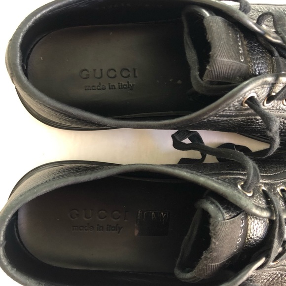 GUCCI Men’s Camelot Black Leather Sneakers 10US - Picture 11 of 11